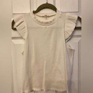 Mi Ami Off-White Ribbed Tank Top - XL